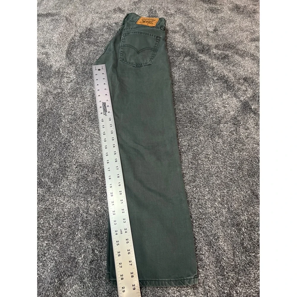 Levis 514 Straight Fit Pants Mens 31x30 Dark Green Olive Cotton Twill Jeans